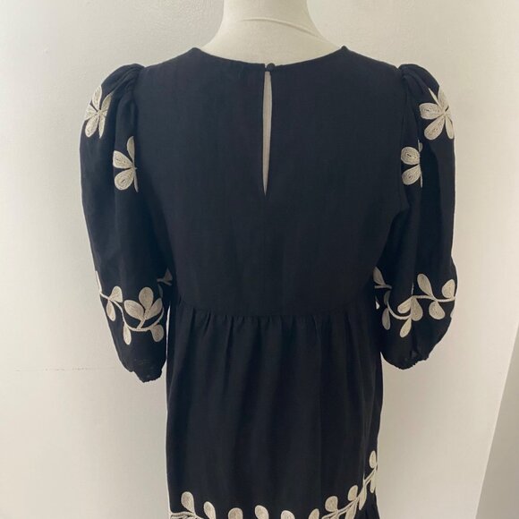 Caroline Constas Embroidered Puff Sleeve Floral Maxi Dress - Picture 8 of 9